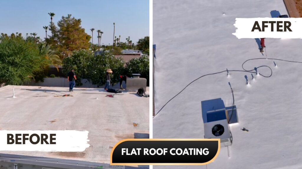 Flat Roof Coating in Scottsdale, Before - After Image