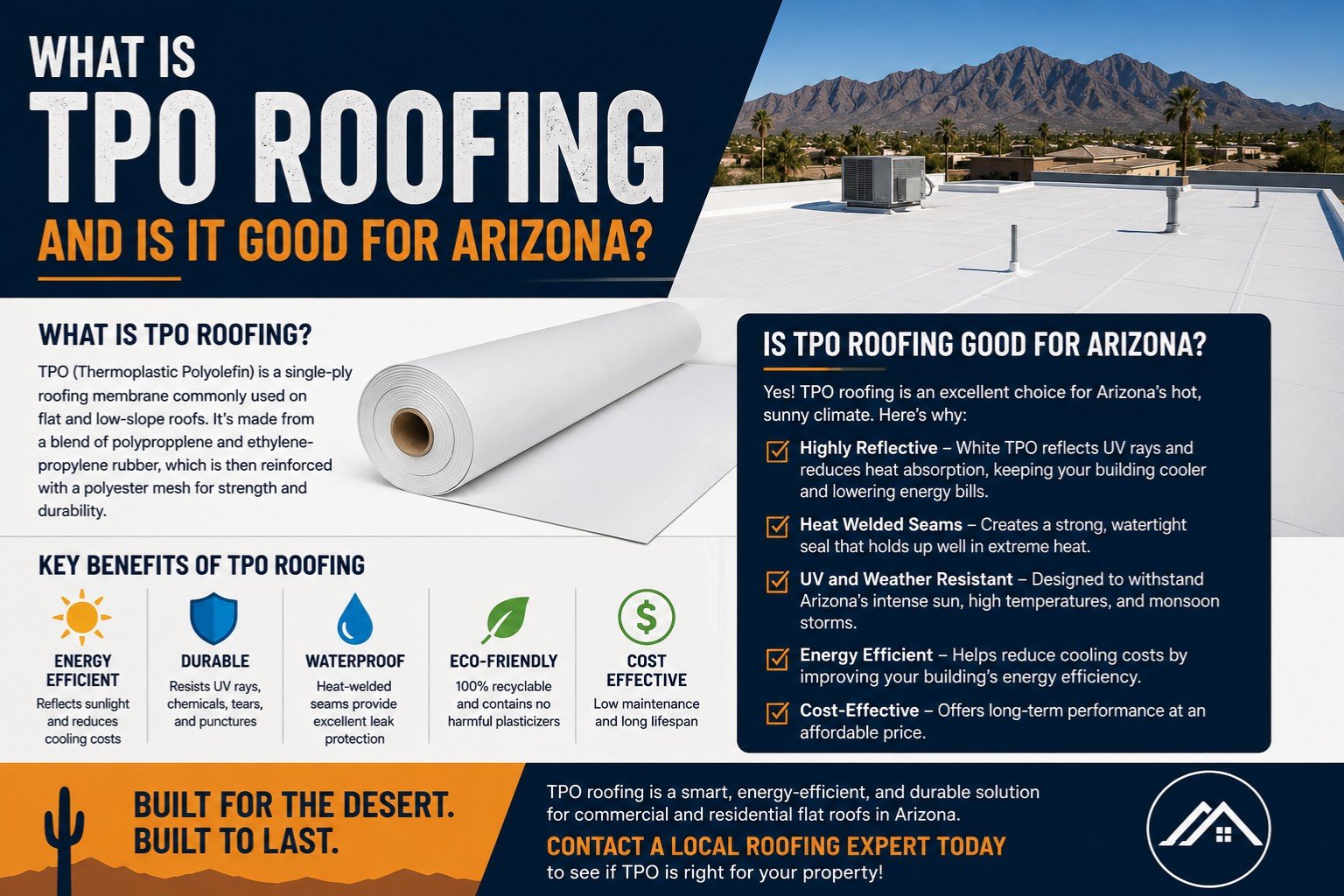 What Is TPO Roofing and Is It Good for Arizona Tip Top Roofing Service