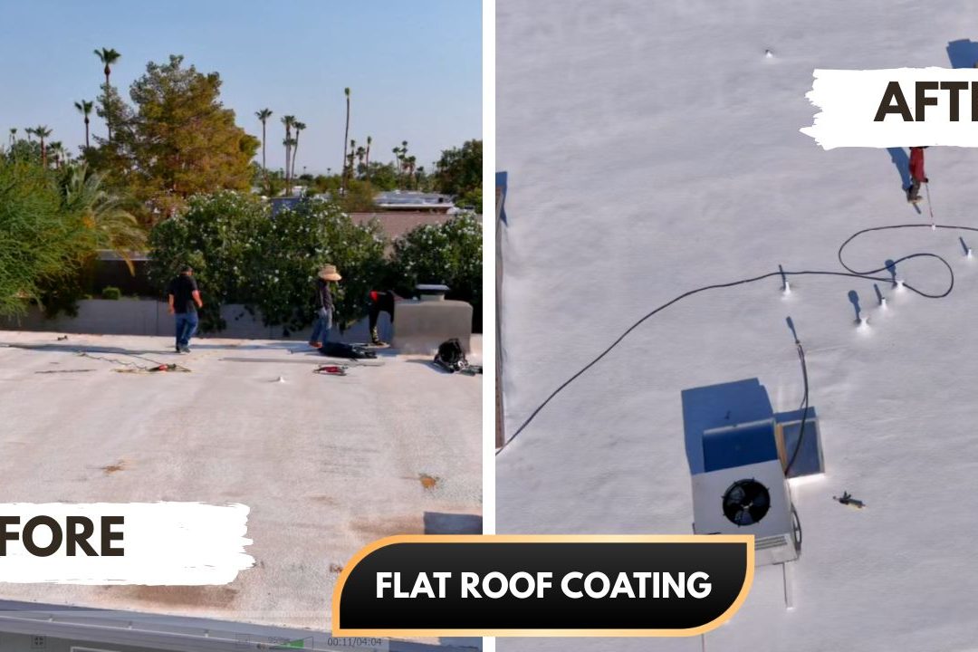 Flat Roof Coating in Scottsdale, Before - After Image