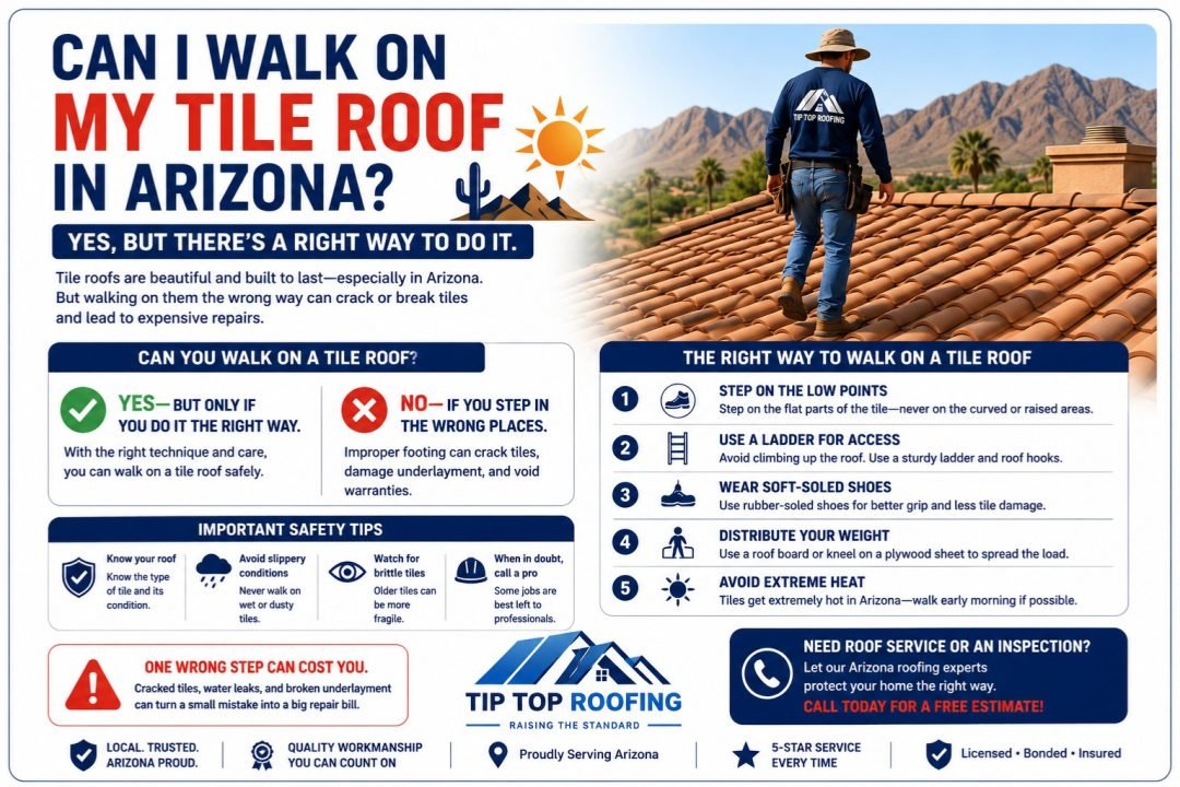 Can I Walk on My Tile Roof in Arizona Tip Top Roofing Service