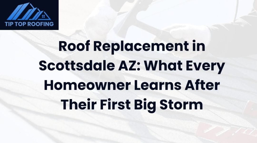 Learn what every homeowner discovers after their first Arizona storm. Real stories, data, and expert advice from Tip Top Roofing Service on roof replacement in Scottsdale AZ.