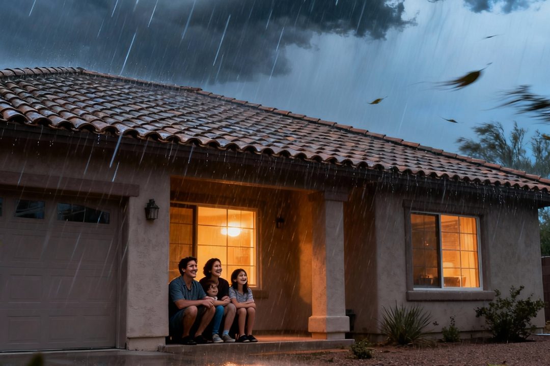 Scottsdale, AZ home roof protected during monsoon season