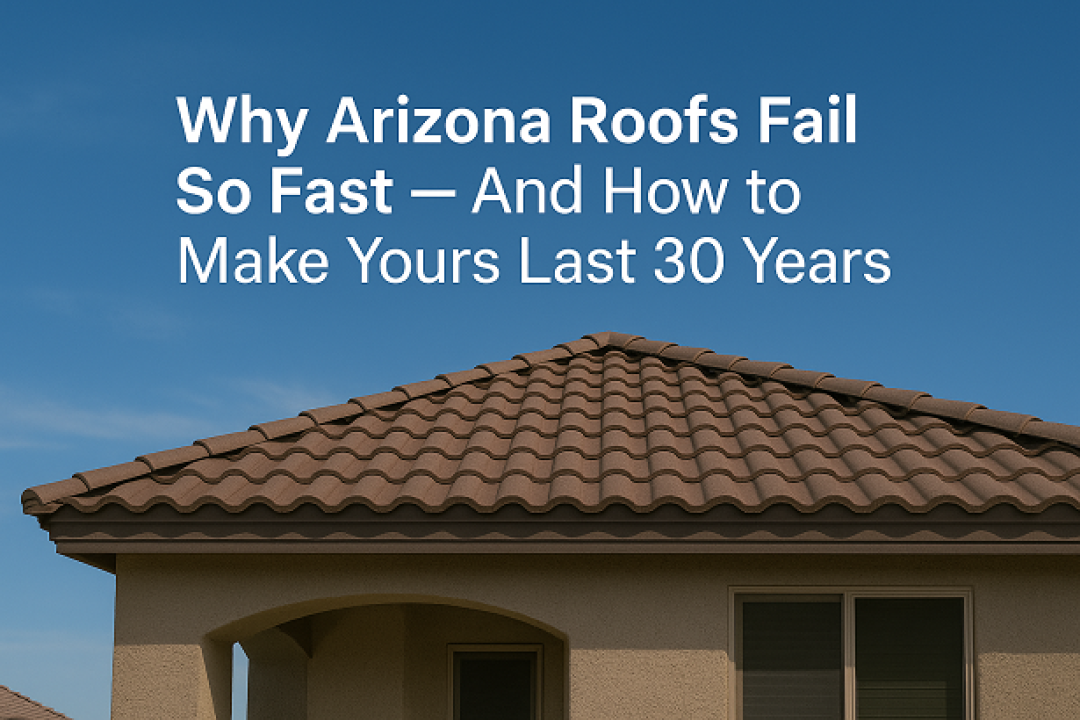 Weathered Arizona roof showing signs of heat damage